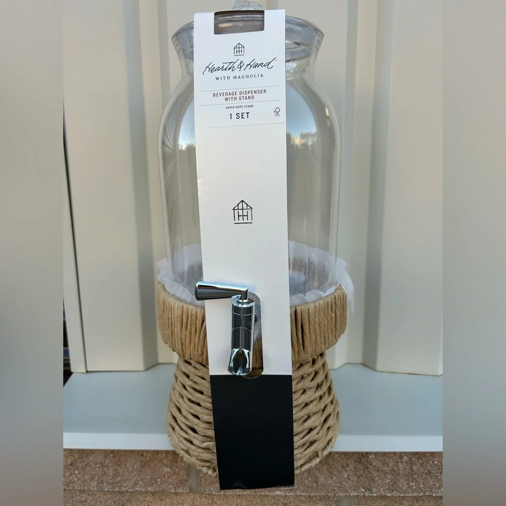 7L Drink Dispenser with Woven Stand - Hearth & Hand™ with Magnolia